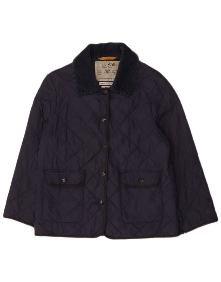 Jack Wills Damen Steppjacke UK 12 Medium Marineblau Nylon