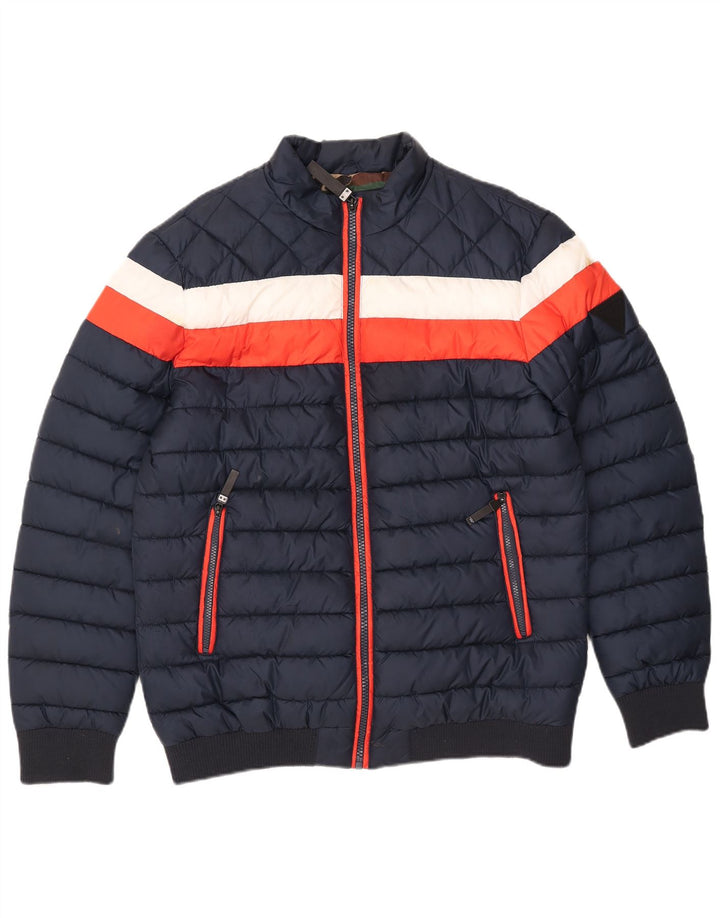 Giacca imbottita da uomo Guess UK 42 XL Poliestere color block blu navy