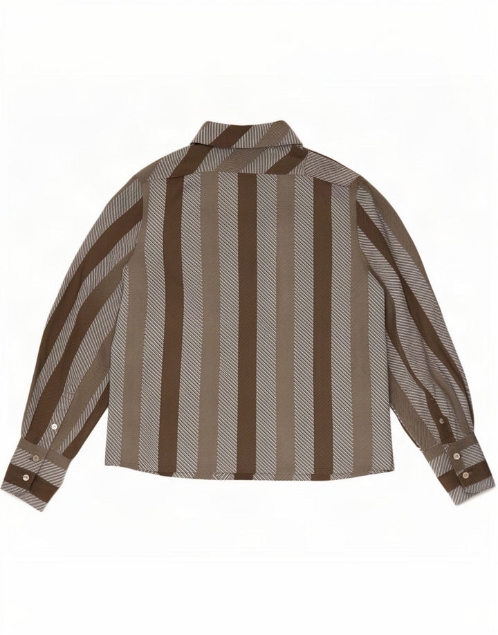 Maglietta pullover da donna Tru EU 46 XL Poliestere a righe marrone