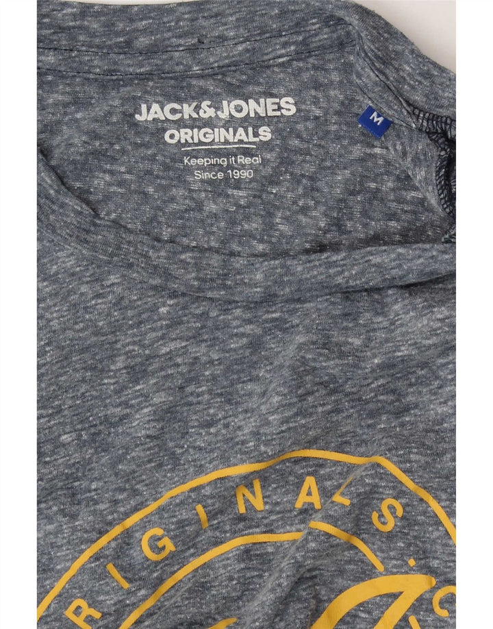 Jack & Jones Herre grafisk T-shirt Top Medium Blue Flecked
