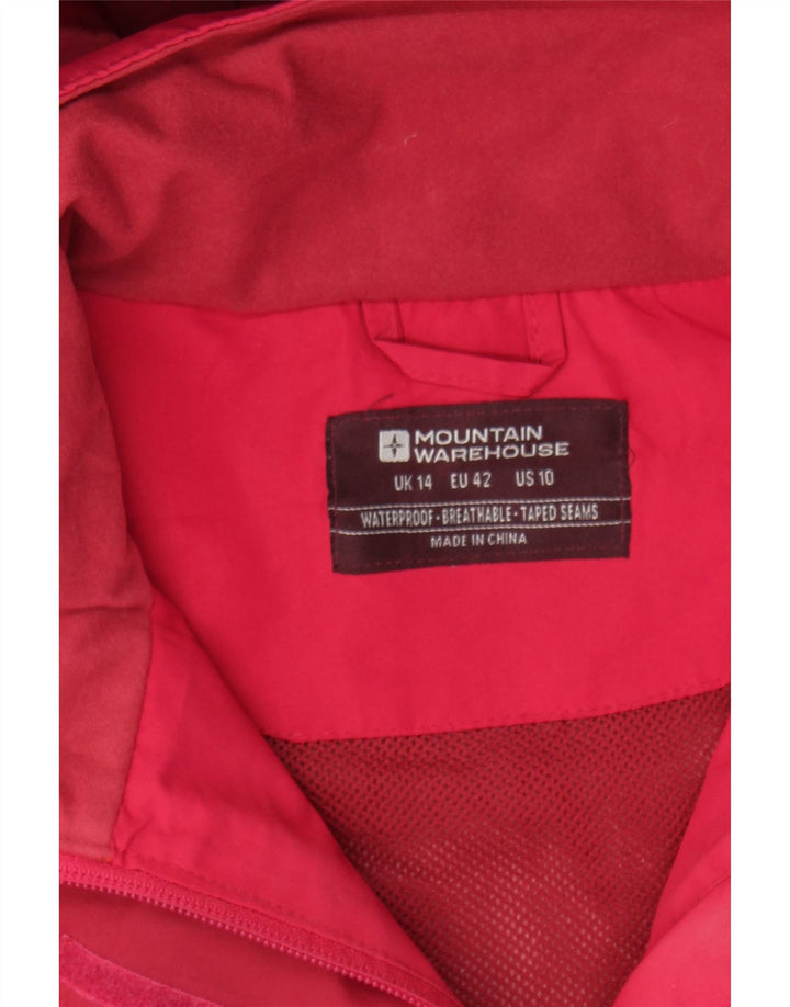 MOUNTAIN WAREHOUSE Mens Hooded Rain Jacket UK 14 Large Red Polyester Vintage Mountain Warehouse and Second-Hand Mountain Warehouse from Messina Hembry 