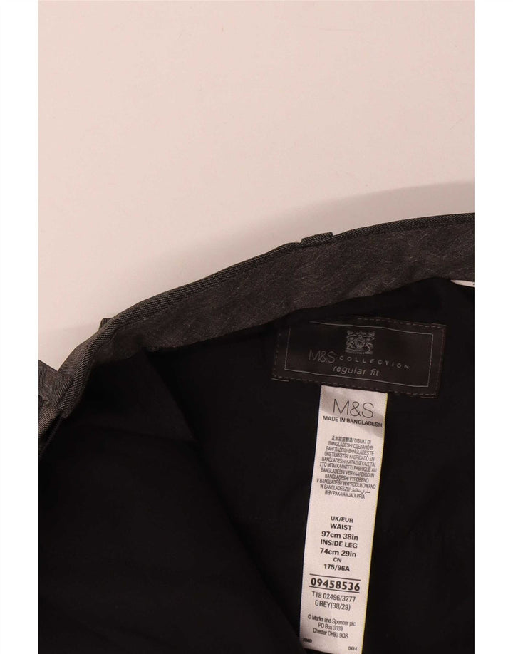 Marks & Spencer Herre Lige Regular Fit Suit Bukser W38 L29 Grå