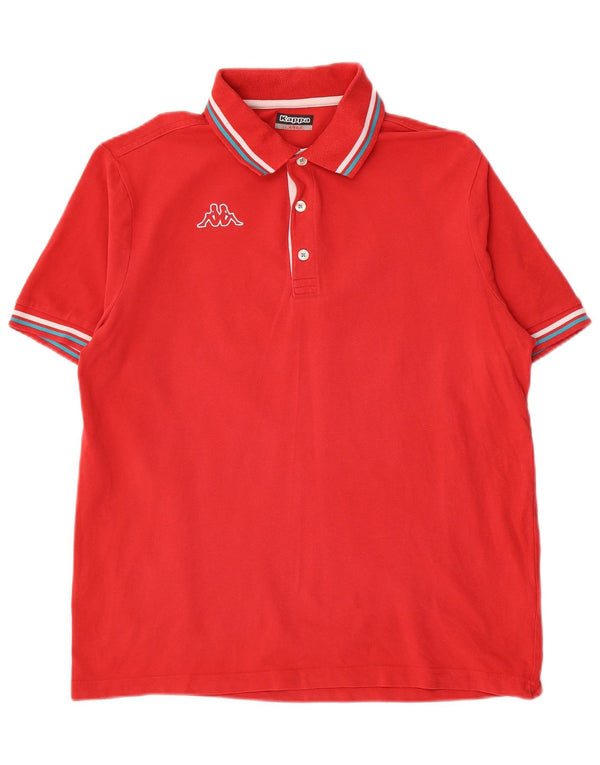 Polo Kappa Uomo Cotone Rigato Grande Rosso
