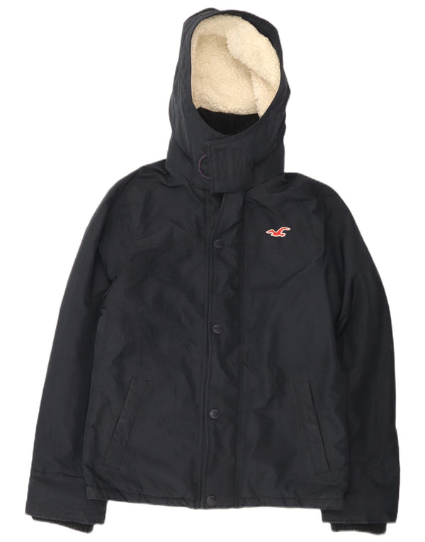 Giacca a vento con cappuccio da uomo Hollister UK 36 Small poliestere blu navy