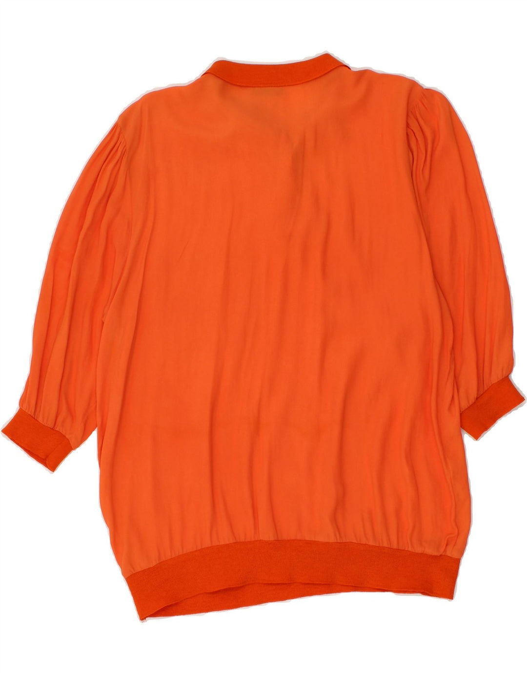 DONNA LUNA Womens 3/4 Sleeve Blouse Top IT 44 Medium Orange Acetate Vintage Donna Luna and Second-Hand Donna Luna from Messina Hembry 