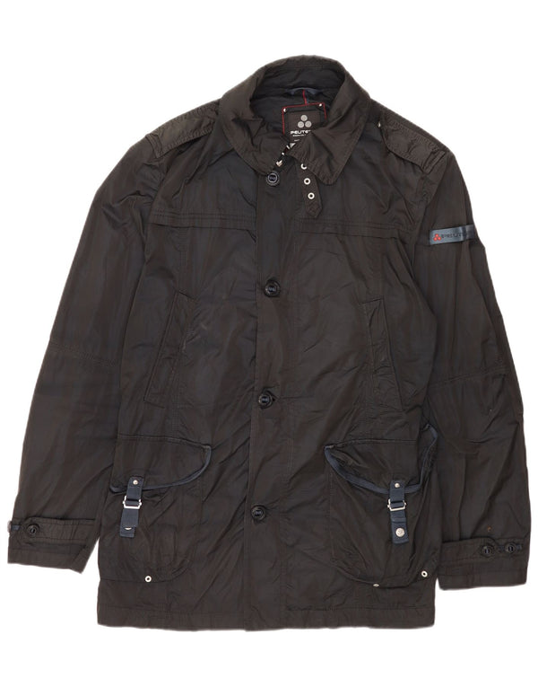 PEUTEREY Mens Military Jacket EU 54 2XL Black Polyester