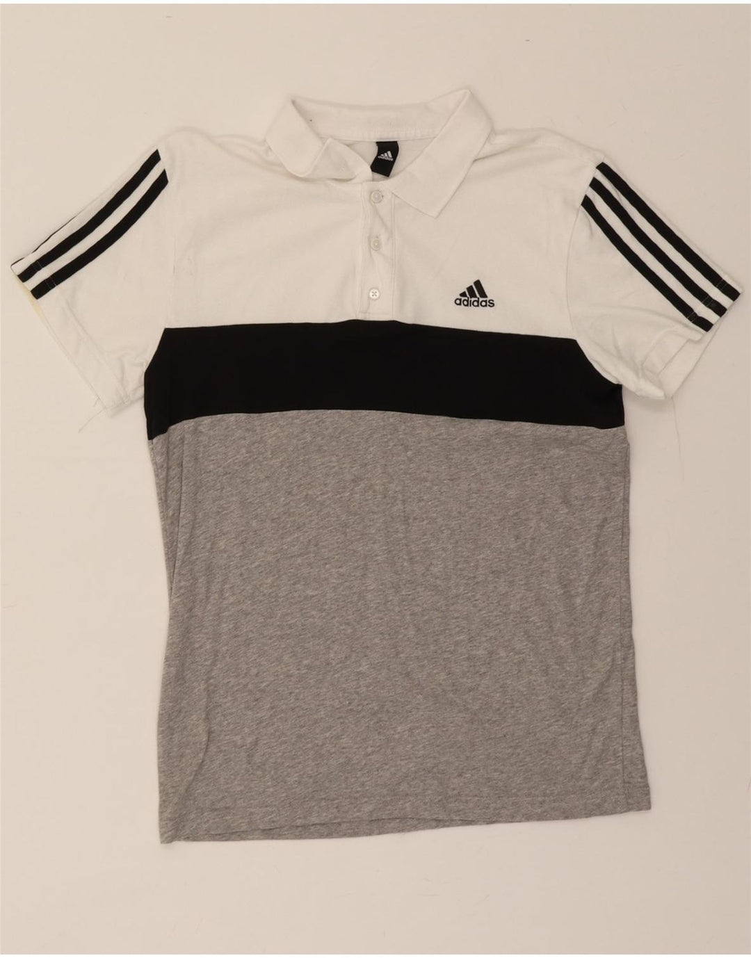 ADIDAS Mens Polo Shirt Small White Colourblock Vintage Adidas and Second-Hand Adidas from Messina Hembry 