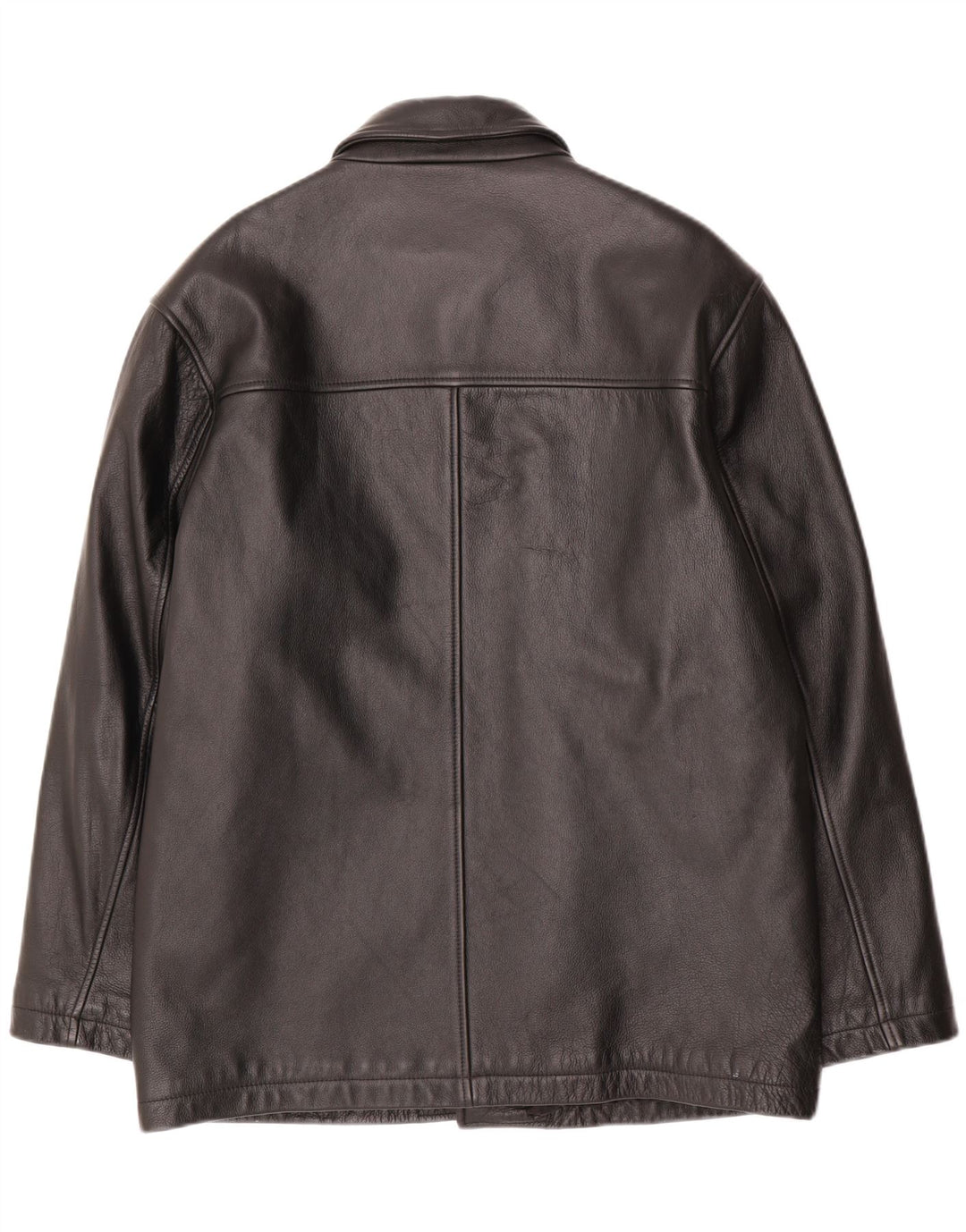 VINTAGE Veste en cuir homme UK 40 Grand cuir noir