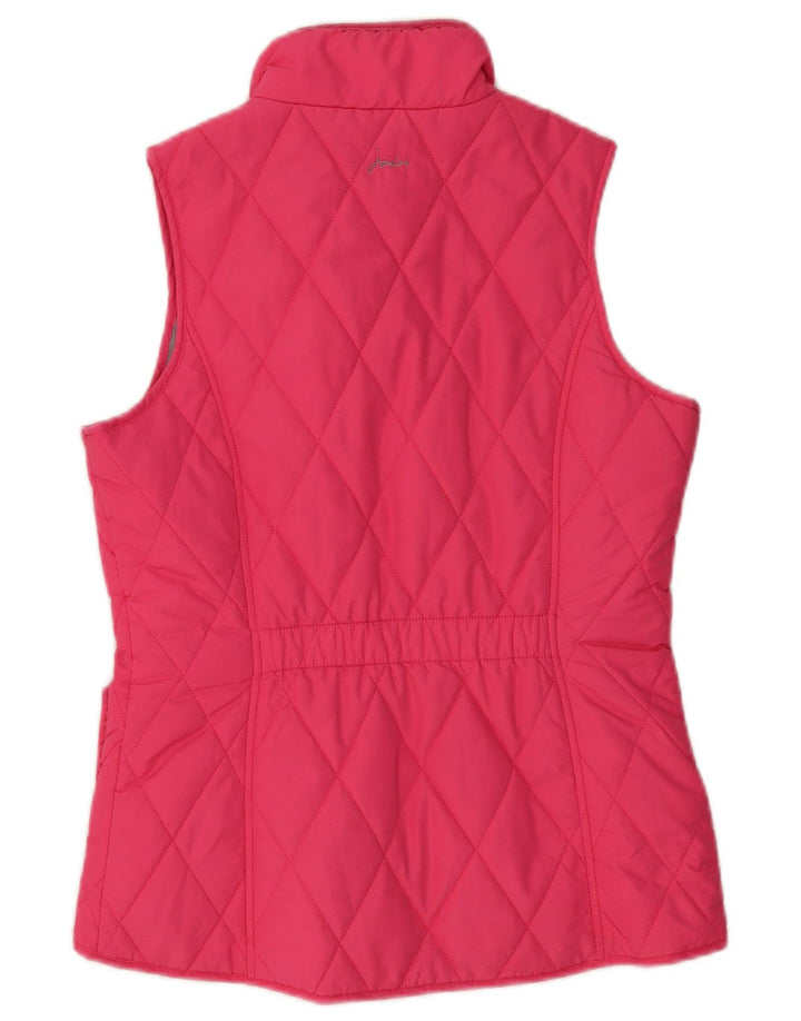 JOULES Womens Quilted Gilet UK 10 Small Pink Polyester