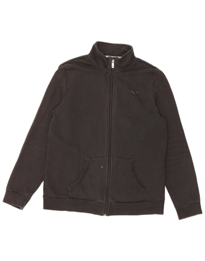 Puma Womens Tracksuit Top Jacket UK 14 Large Black Cotton