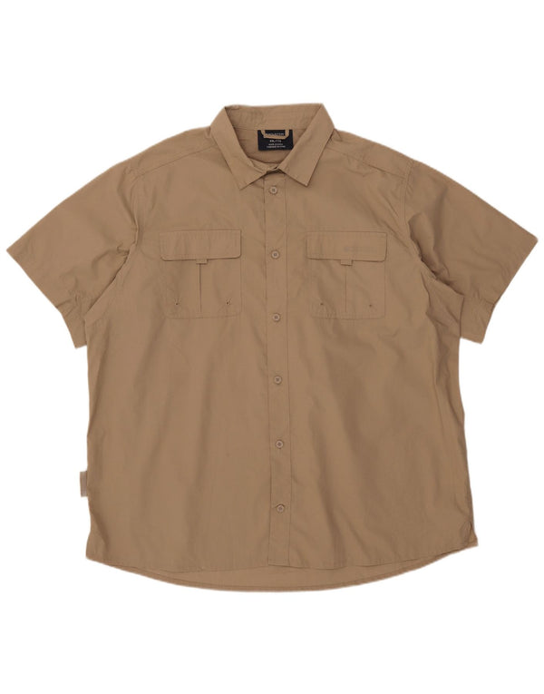 Mountain Warehouse Mens Short Sleeve Shirt 2XL Beige Polyester