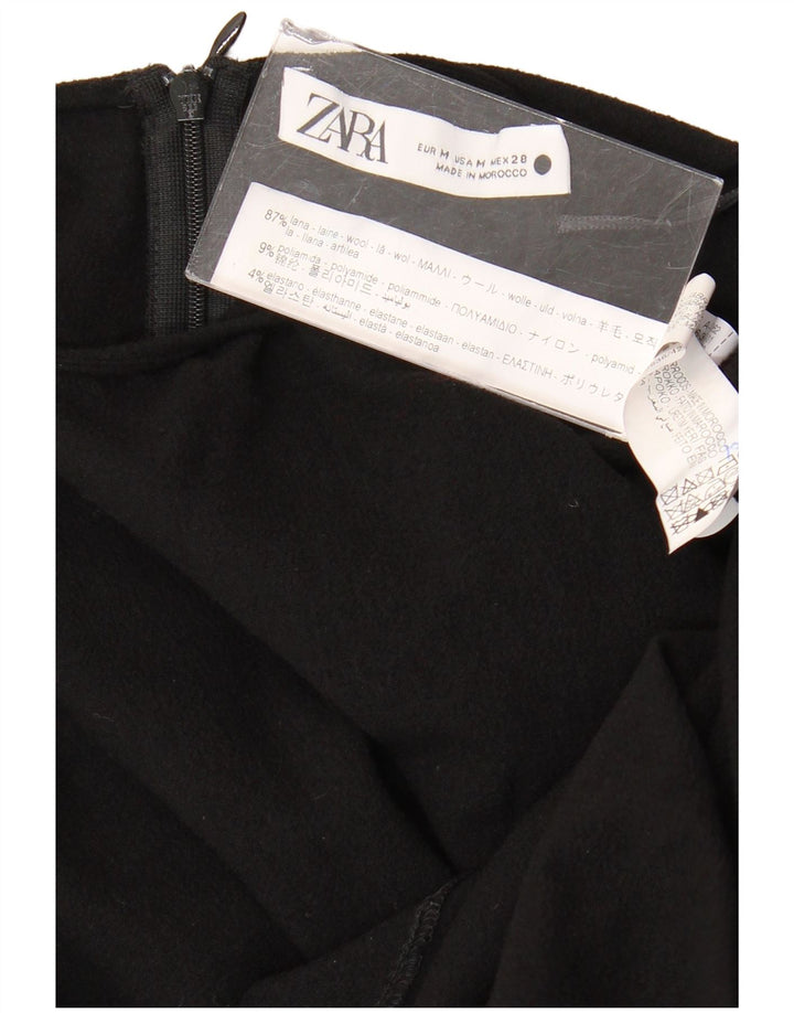 ZARA Womens Long Sleeve Maxi Dress UK 12 Medium Black Wool