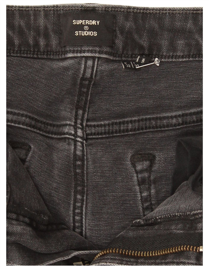 Superdry Womens Crop Slim Jeans W32 L25 Grey Cotton