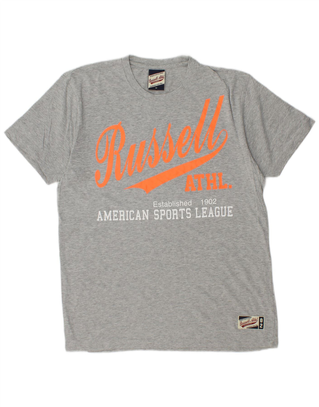 RUSSELL ATHLETIC Mens Graphic T-Shirt Top Medium Grey