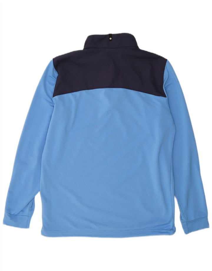 Puma Mens Zip Neck Pullover Tracksuit Top Medium Blue Colourblock Polyester
