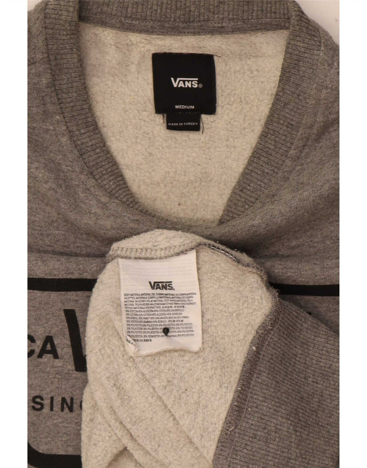 Vans Herre Grafisk Sweatshirt Jumper Medium Grå Bomuld