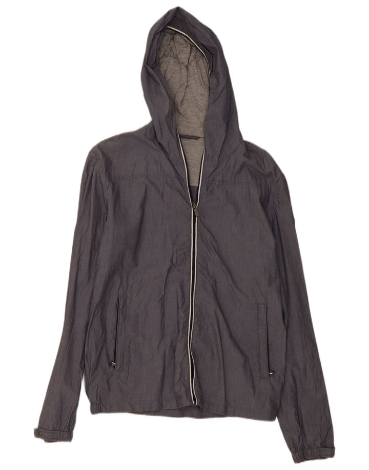 Trussardi Jeans Mens Hooded Windbreaker Jacket IT 48 Medium Grey