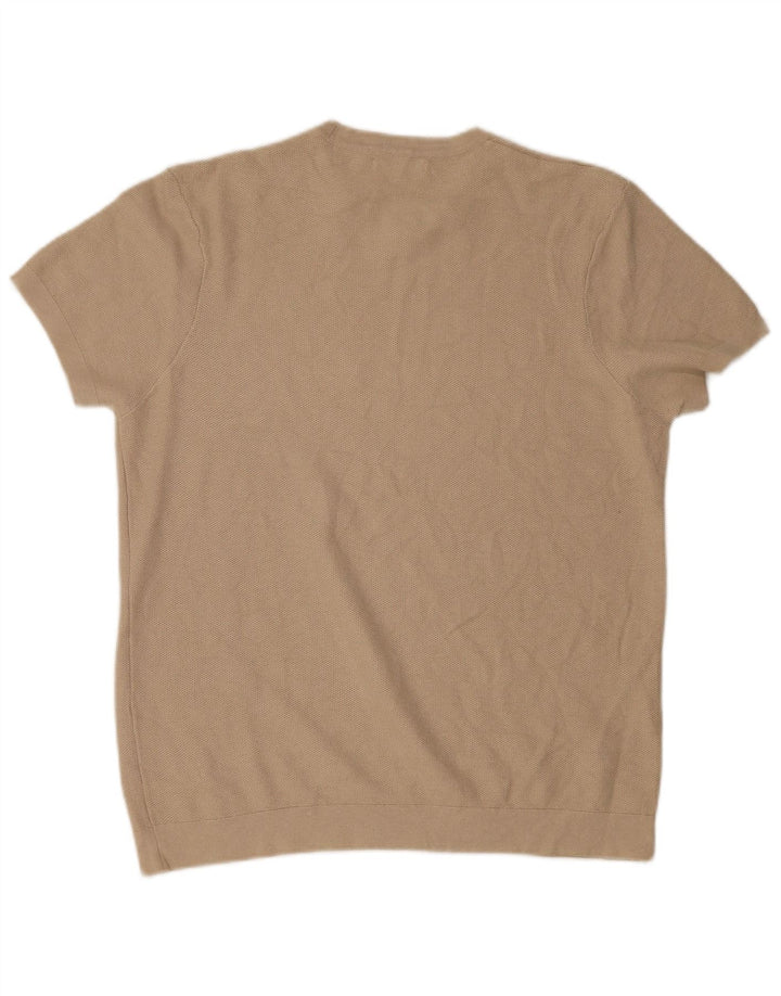 Kurzärmliger Pullover mit Rundhalsausschnitt von Zara für Herren in Mittelbeige