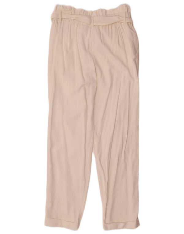 Zara Damen-Trafaluc-Freizeithose mit hoher Taille, mittelgroß, W28, L27, gebrochenes Weiß