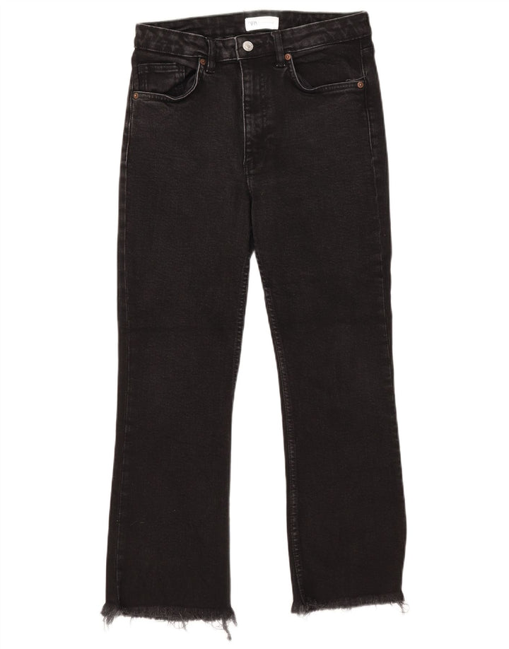 Zara Womens Cropped Jeans EU 38 Small W28 L25 Black