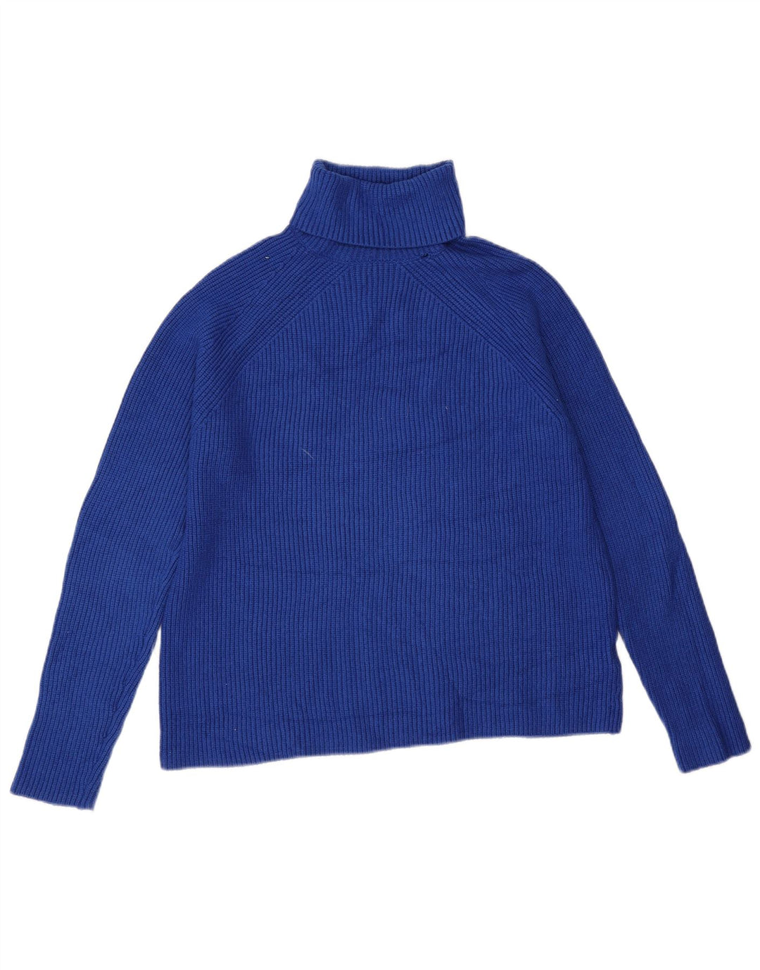 Marks & Spencer Womens Roll Neck Jumper Sweater UK 14 Medium Blue Viscose