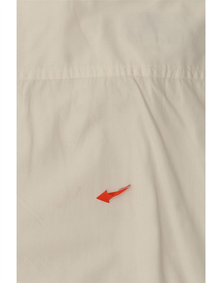 Stefanel Mens Short Sleeve Shirt Medium Off White Cotton