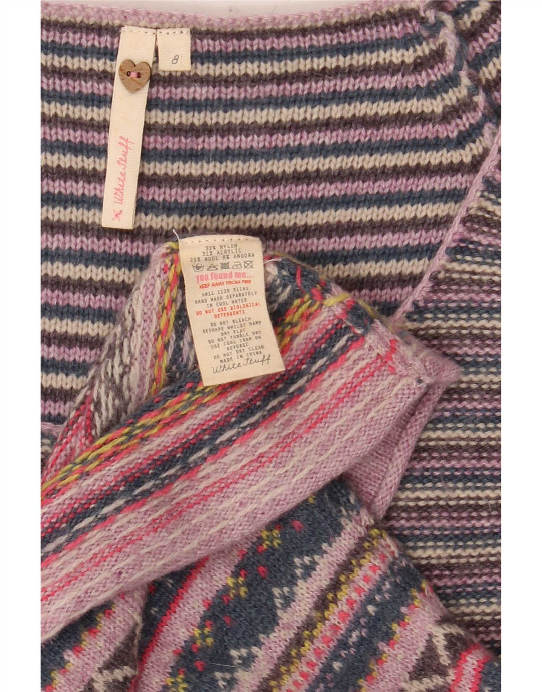 Abito maglione da donna White Stuff UK 8 piccolo a righe multicolore
