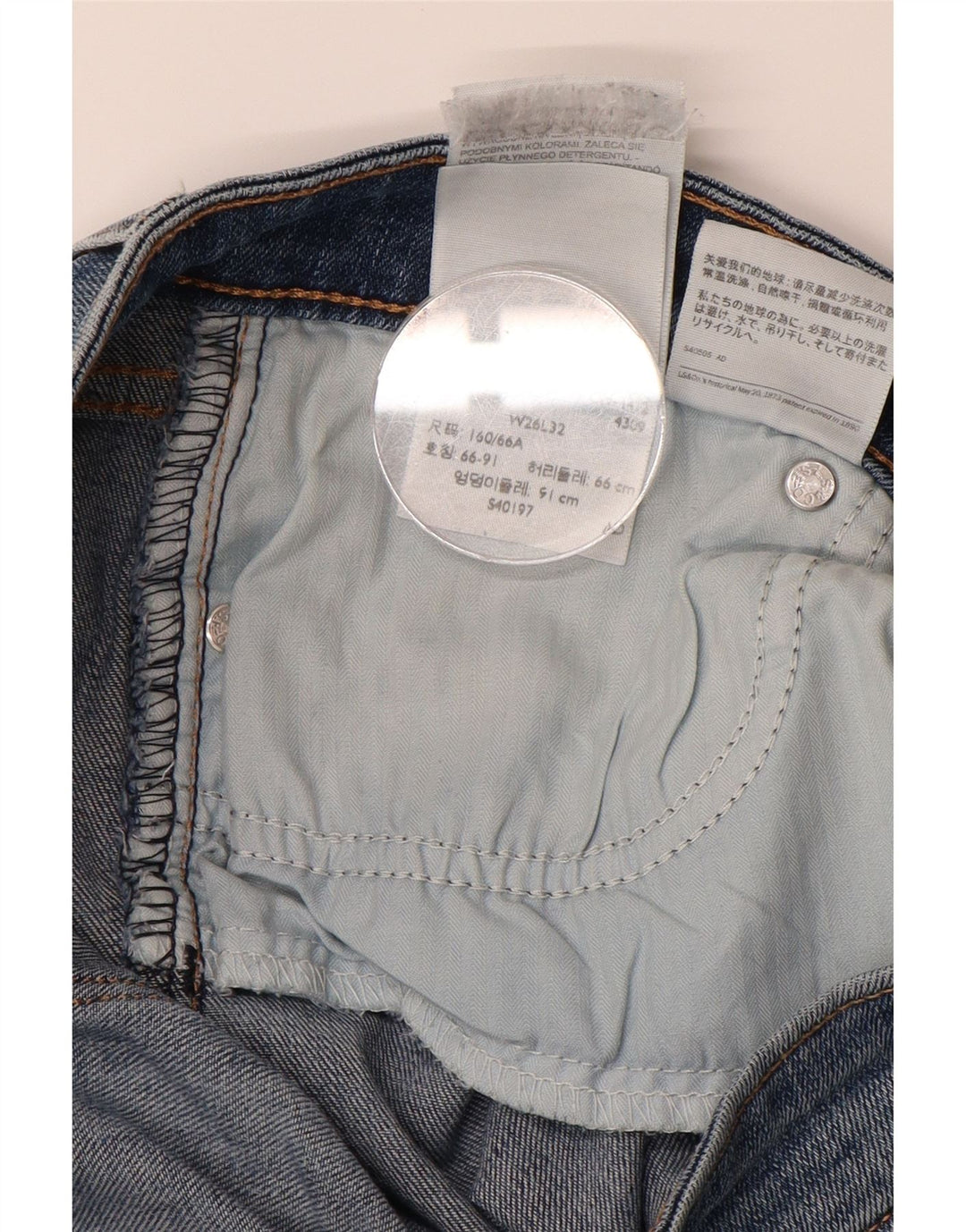 LEVI'S Womens Straight Jeans W26 L29 Blue Cotton Vintage Levi's and Second-Hand Levi's from Messina Hembry 