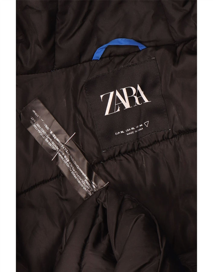 Zara Herren-Windbreakerjacke mit Kapuze, UK 42, XL, Blau, Polyester