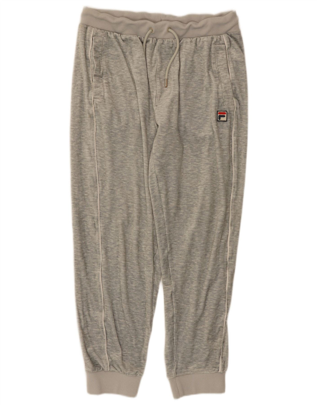 Fila Mens Velour Tracksuit Calças Joggers Cinza Médio Poliéster Flecked