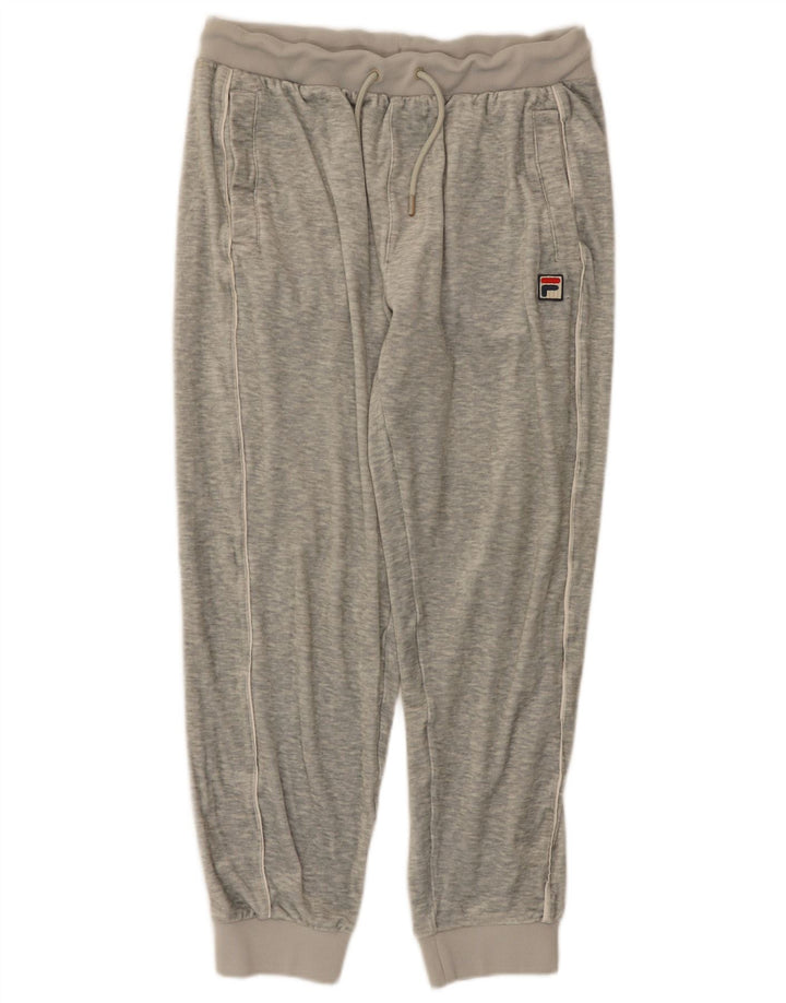 Fila Mens Velour Tracksuit Calças Joggers Cinza Médio Poliéster Flecked