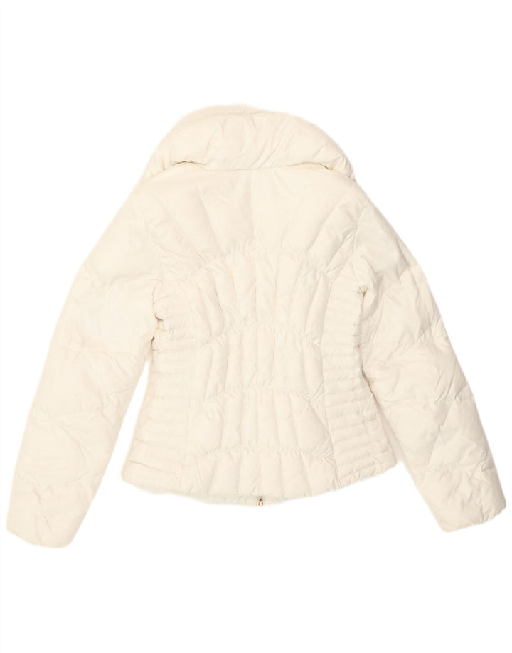 Damska kurtka oversize Guess UK 6 XS, biała, poliestrowa