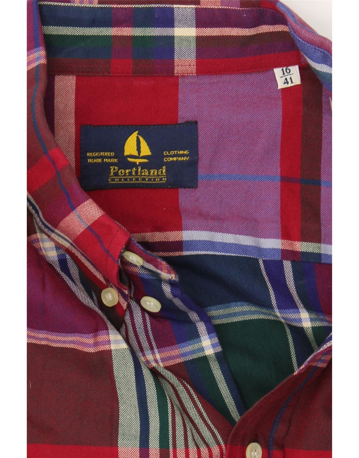 VINTAGE Mens Shirt Size 16/41 Large Multicoloured Check Cotton Vintage Vintage and Second-Hand Vintage from Messina Hembry 