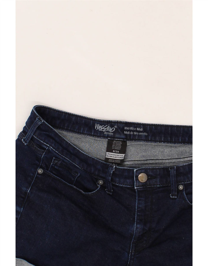 MOSSIMO Womens Mid Rise Denim Shorts US 8 Medium W29 Navy Blue Cotton Vintage Mossimo and Second-Hand Mossimo from Messina Hembry 