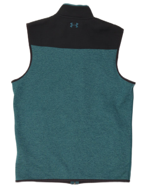 Under Armour Mens Sleeveless Tracksuit Top Jacket Medium Green Colourblock