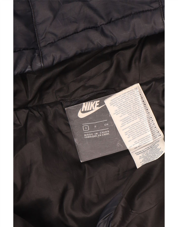 Nike Womens Hooded Padded Jacket UK 10 Small Black Polyester