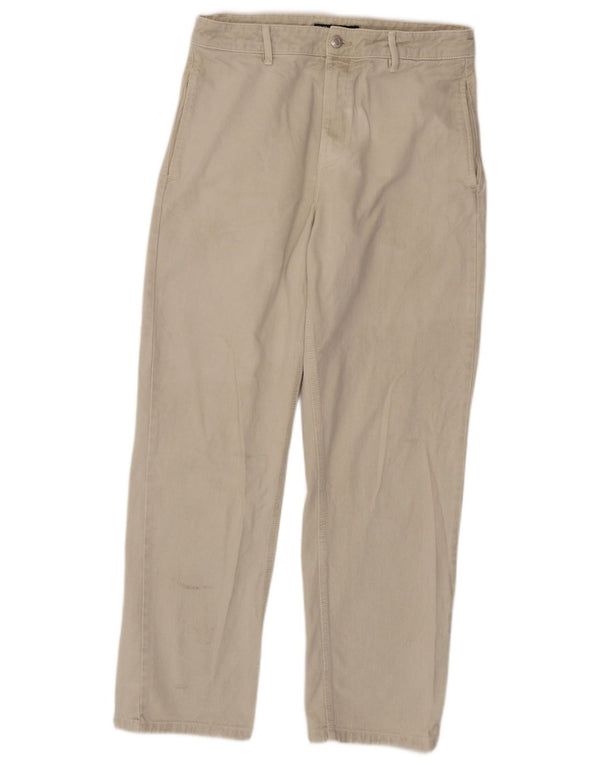 Zara Mens Straight Jeans EU 42 Large W32 L30 Beige Cotton