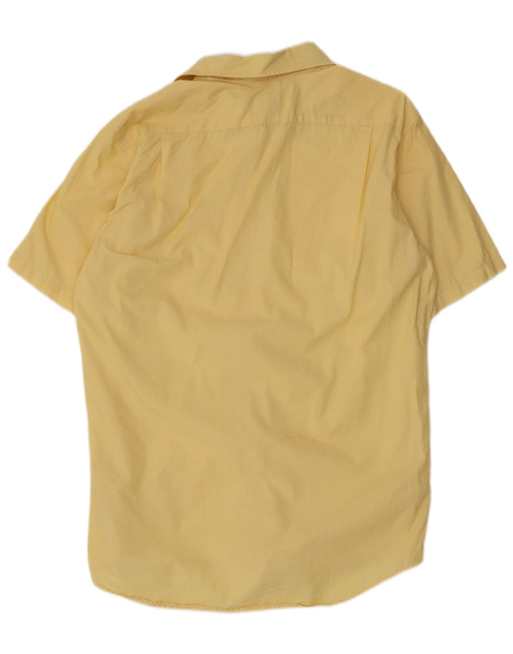 Lacoste Mens Short Sleeve Shirt Size 40 Medium Yellow Cotton