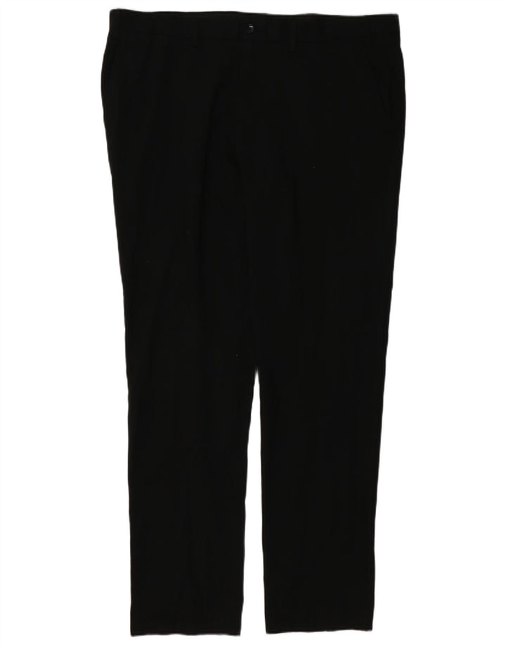 MARKS & SPENCER Mens Slim Chino Trousers W40 L33 Black Polyester