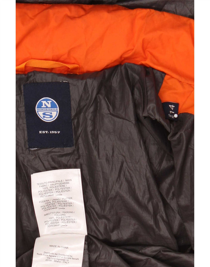 North Sails Veste matelassée graphique pour garçon 13-14 ans Orange Colourblock