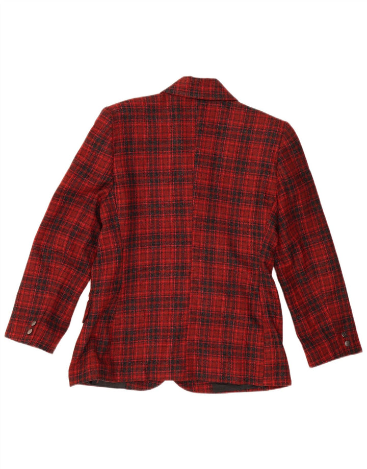 ALEXANDRA Womens 3 Button Blazer Jacket IT 46 Large Red Check Wool