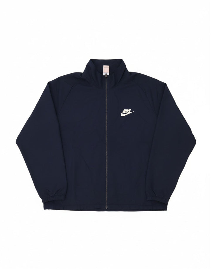 NIKE Mens Rain Jacket UK 44 2XL Navy Blue Polyester