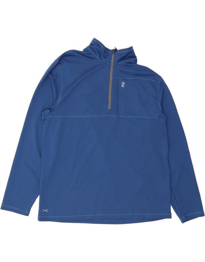 IZOD Mens Zip Neck Pullover Tracksuit Top 2XL Blue Polyester Vintage Izod and Second-Hand Izod from Messina Hembry 