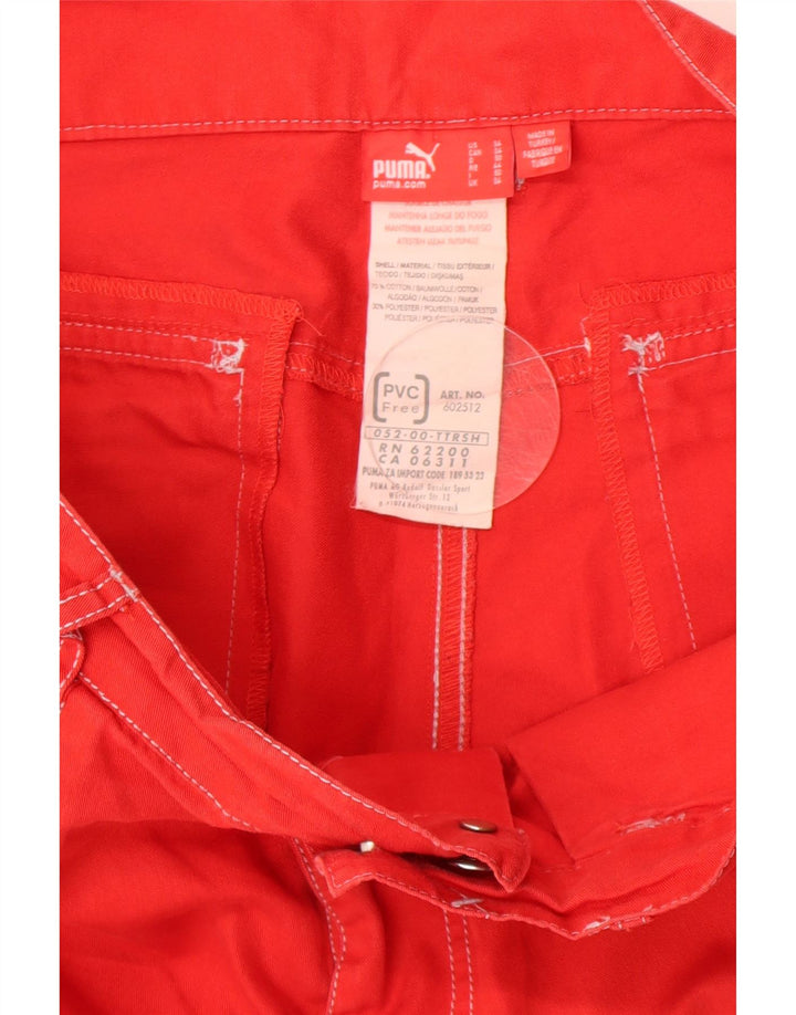 Puma Mens Cargo Shorts W34 Large Red Cotton
