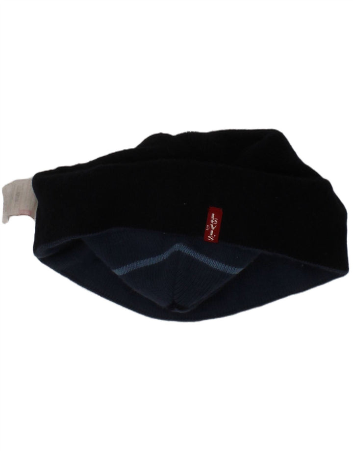 Levi's Mens Beanie Hat Small/Medium Navy Blue Striped Acrylic