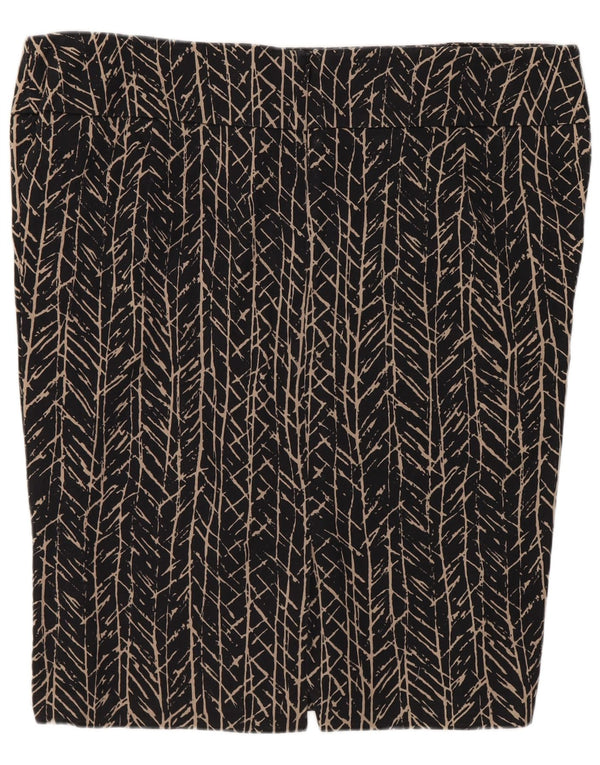 Marks & Spencer Womens Abstract Pattern Pencil Skirt UK 18 XL W38 Black