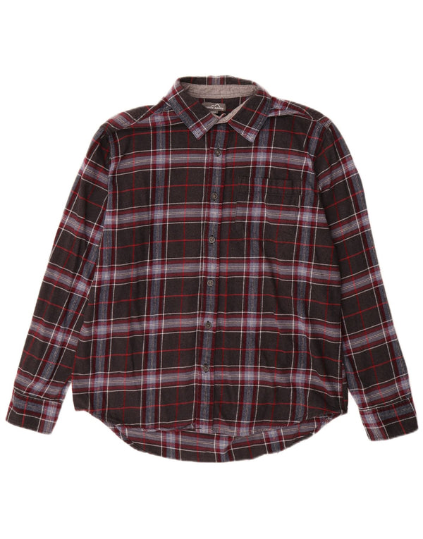 Eddie Bauer Mens Flannel Shirt Large Grey Check Cotton
