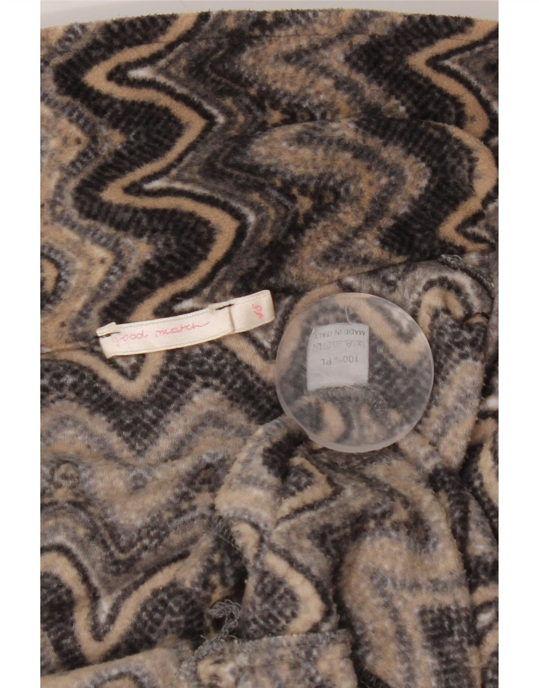 VINTAGE Womens Fleece Jacket IT 48 XL Multicoloured Chevron Polyester