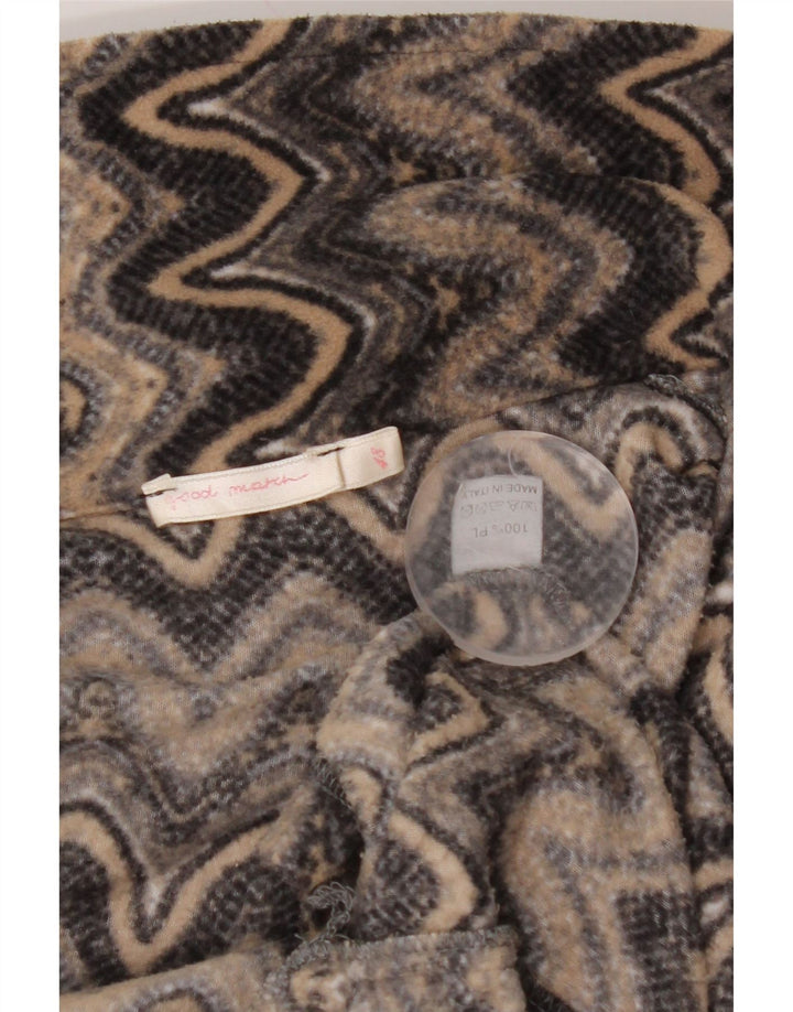 VINTAGE Womens Fleece Jacket IT 48 XL Multicoloured Chevron Polyester