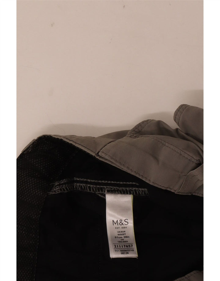 Marks & Spencer Herre Cargo Shorts W36 Large Grå Bomuld